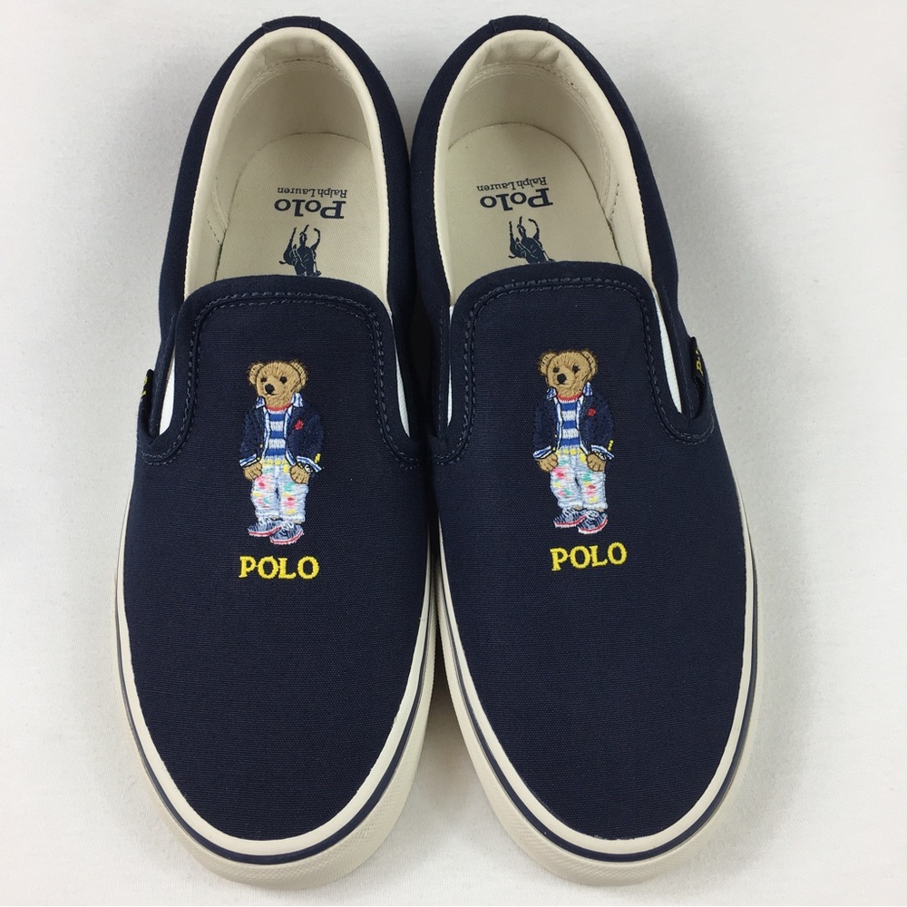 Polo Ralph Lauren Polo Bear Keaton Slip On Sneaker Shoes navy men’s sz 12 new
